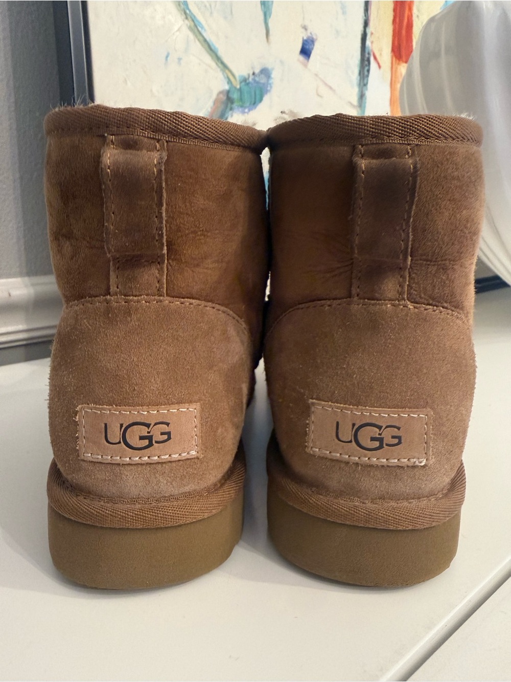 Ugg Classic Mini II Chestnut Suede Shearling-Lined Short Boots - Picture 6 of 9